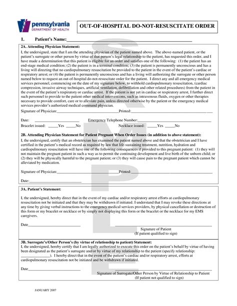 printable dnr forms   types  advanced directives
