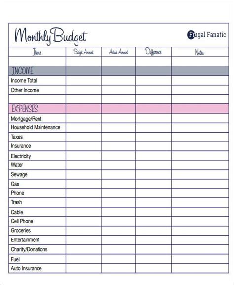 amp pinterest  action budget forms budgeting monthly budget template