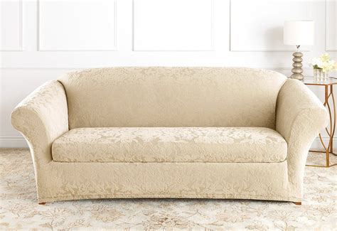 stretch jacquard damask  piece sofa slipcover pattern slipcovers surefit