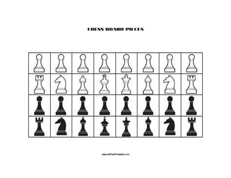 chess board pieces  printable