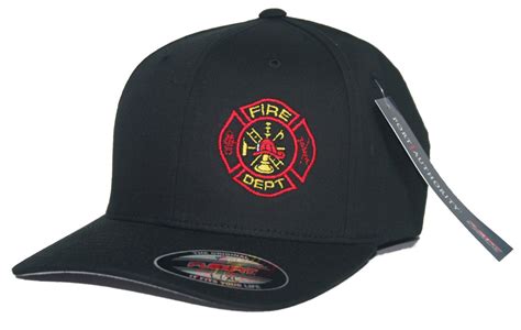 fire department hat flexfit curved bill fitted cap emt