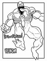 Venom Draw Coloring Pages Drawing Too Classic Colouring Drawings A4 sketch template