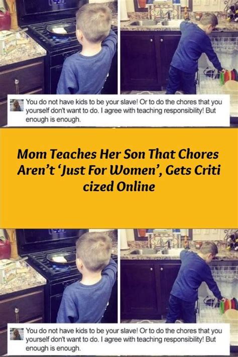 Mom Teaches Her Son That Chores Arent ‘just For Women Gets