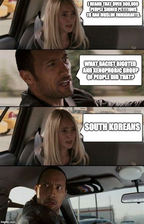image tagged in the rock driving immigration south korea