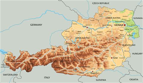 austria map guide   world