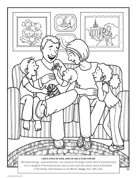 family coloring page lds lesson ideas