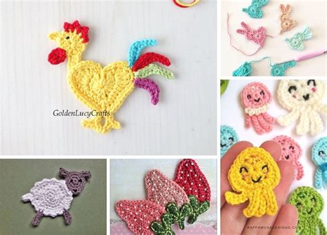 cute crochet appliques  patterns  patterns