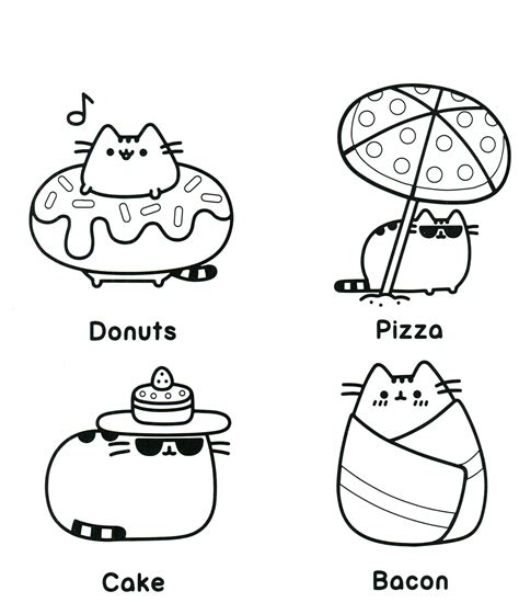 cute pusheen coloring pages background