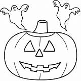 Coloring Halloween Pumpkin Ghosts sketch template