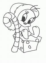 Tweety Bird Coloring Pages Christmas Printable Looney Merry Filminspector Cartoon Toons Popular Websincloud sketch template