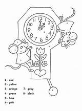Clock Worksheets Kindergarten Color Coloring Worksheet Number Grade Printable Calendar Time Numbers Pages Recess Activities Info sketch template