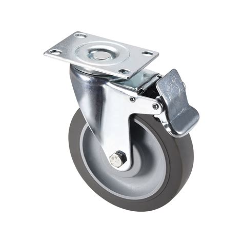 swivel caster wheels   tpr caster  degree rotate top plate  brake lb capacity
