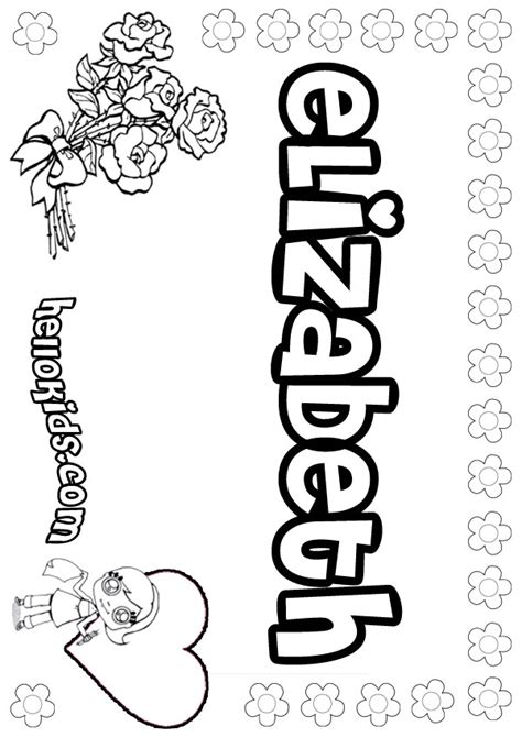 girls  coloring pages elizabeth girly   color