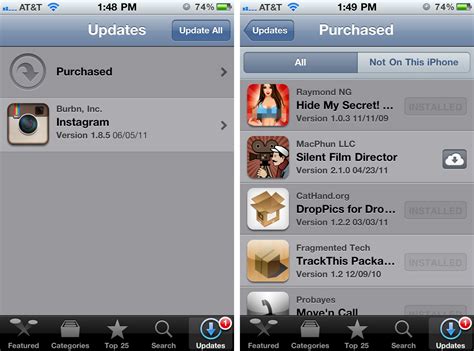 ios app store updated  include purchase history imore