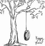 Drawing Swing Tree Tyre Vector Illustration Na Istockphoto Paintingvalley Escolha Pasta sketch template