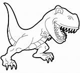 Coloring Dinosaurs Kids Color Cartoon Pages Print Rex Tyrannosaur Children Animals sketch template