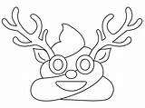 Coloring Emoji Poop Colouring Poo Pages Christmas Print Emojis Printable Reindeer Template Why sketch template