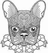 Coloring Pages Boston Dog Terrier Pug Bulldog French Printable Adults Color Adult Print Zentangle Newfoundland Mandala Animal Skull Colouring Getcolorings sketch template