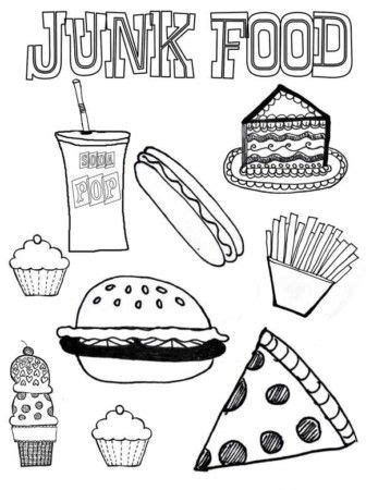 spectacular healthy  unhealthy food coloring pages graduation page