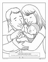 Coloring Parents Lds Pages Baby Mother Mom Father Family Dad Color Honor Kids Child Another Primary Drawing Friend Children 2009 sketch template