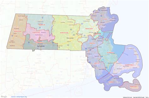 massachusetts county map shown  google maps
