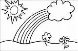 Sun Coloring Rainbow Pages Clouds Color Getdrawings sketch template