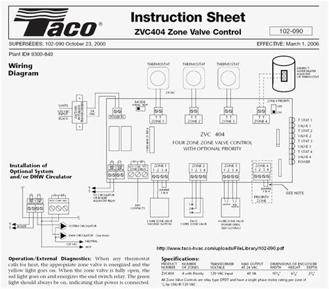 zone valve wiring installation instructions guide  heating taco zone valve wiring diagram