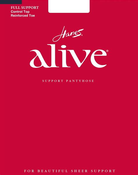 hanes alive women`s full support control top rt pantyhose