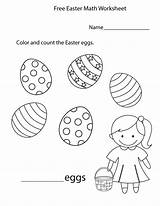 Easter Worksheets Preschool Kindergarten Worksheet Math Coloring Pages Kids Color Printable Count Activity Counting Tracing Fun Print Kindergartenworksheets Getcolorings sketch template