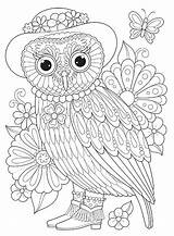 Coloring Pages Owl Abstract Thaneeya Mcardle Adult Owls Printable Getcolorings Book Color Mandalas sketch template