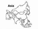 Asia Map Kids Pages Coloring Colouring Countries Printable Sketchite Continent Continents Geography sketch template
