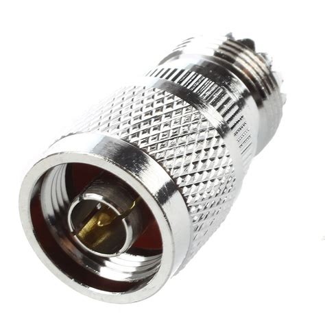 silver tone straight  male  uhf female coax adapter connector  connectors  lights