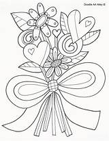 Flowers Coloring Pages Doodle Flower Wedding Anniversary Alley Mothers Printable Color Mother Book Print Getcolorings Magical Some sketch template