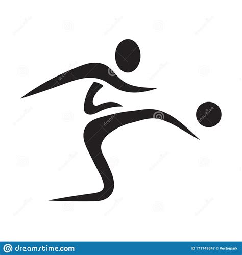 soccer player logo icon isolated  white stock vector illustration