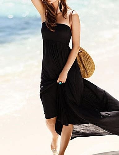 women s stylish sexy solid bohemia beach long tube dress 1565105 2018
