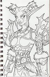 Warcraft Druid Elf sketch template