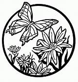 Coloring Pages Printable Adults Only Library Clipart Butterfly Flower sketch template