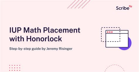 iup math placement  honorlock scribe