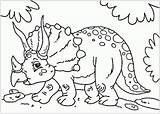 Coloring Pages Dinosaurs Kids Triceratops Children Dinosaur Printable Color Funny Cartoon Style Print Choose Board Justcolor Books Animals sketch template