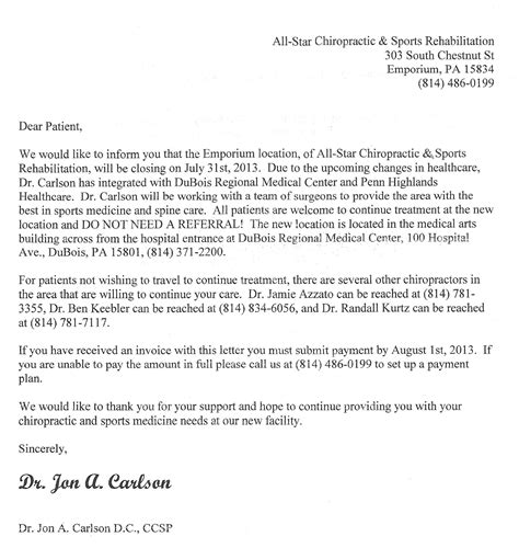 cameron county pa news dr carlson closing chiropractic office  emporium