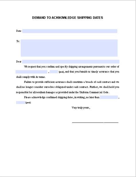 freight letter format  complete format kid