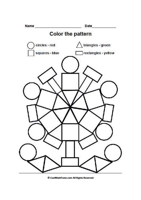 color  shape worksheet  preschool  shape worksheets