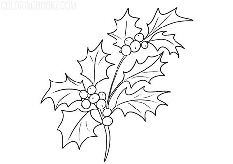 printable christmas holly coloring page coloring books
