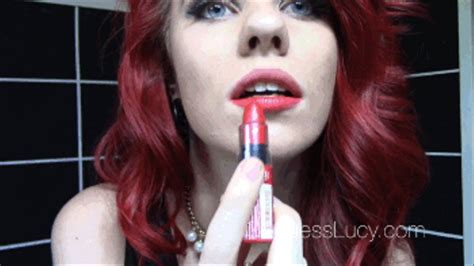Dominant Redhead Goddess Lucy White Cigarette Red Lips Black Gloves