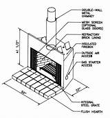 Fireplace Chimney Drawing Parts Diagram Getdrawings Gas sketch template