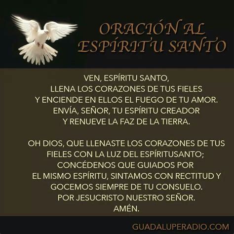 OraciÓn Al EspÍritu Santo OraciÓnes Bendicion Y AcciÓn De