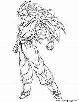 Coloring Goku Ssj3 Dragon Ball Anime Pages Printable sketch template
