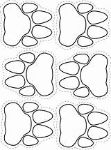 Paw Coloring Print Bear Pages Templates Animal Template Cut Claw Shapes Footprint Kids Printable Prints Paws Crafts Footprints Safari Sheet sketch template