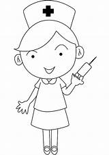 Nurse Coloring Nursing Cartoon Pages Nurses Drawing Kids Color Doctor Clipart Simple Book Visit Drawings Template Character Books Careers Little sketch template