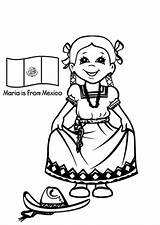 Coloring Mexican Pages Independence Dress Girl Fancy Color Beautiful Mexico Drawing September Dresses Getcolorings Printable Print Colorings sketch template